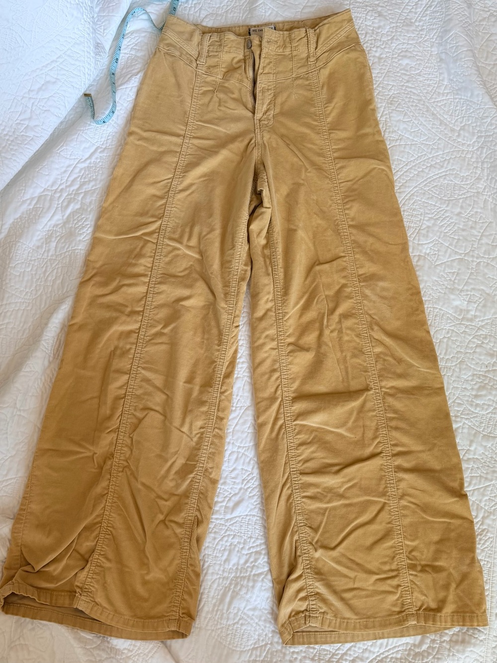 Free People Wide-Leg corduroy Pants in Tan